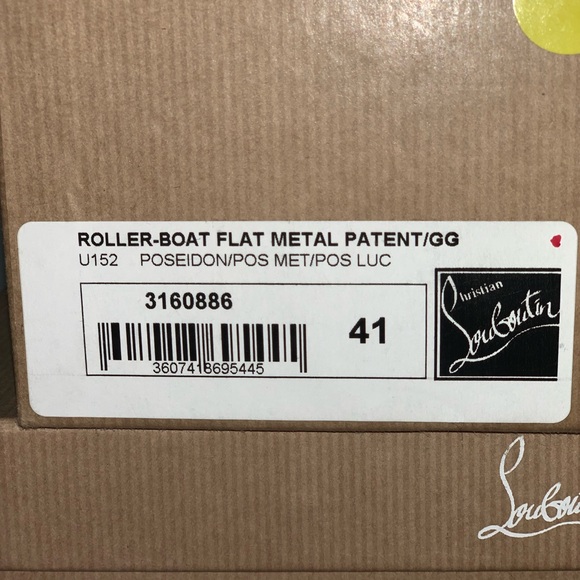 CHRISTIAN LOUBOUTIN ROLLER-BOAT FLAT METAL PATENT - Picture 5 of 5